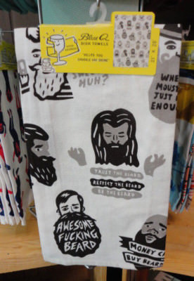 Kitchen - Dish Towel  '' Awesome Fu@king Beard ''  Blue Q