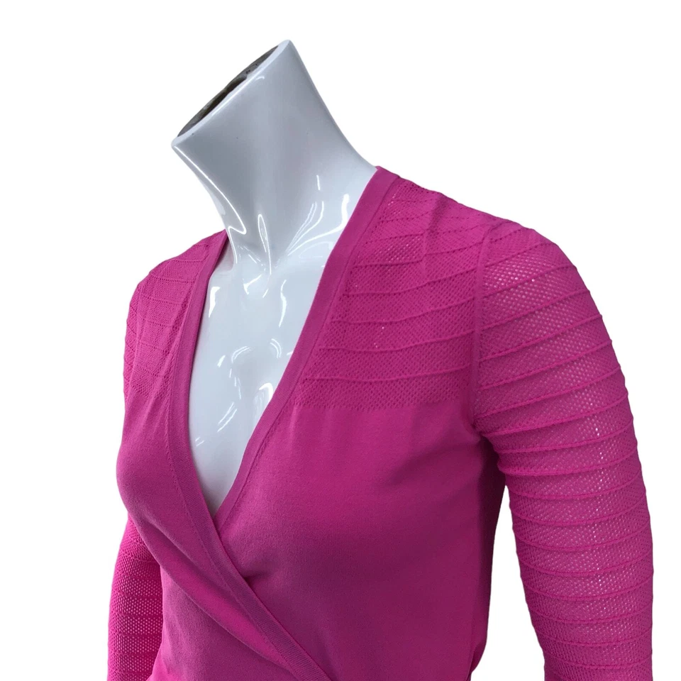 Top Diane Von Furstenberg DVF Mujer Talla XS Imelda Envolvente Rosa Malla Barbiecore Foto 2 de 4
