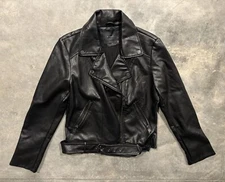 ELODIE NORDSTROM WOMENS SIZE SMALL JACKET BLACK FAUX LEATHER FULL ZIP