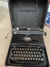 Vtg  Royal Typewriter Manual Portable Black Keys + Case 1940s thumbnail