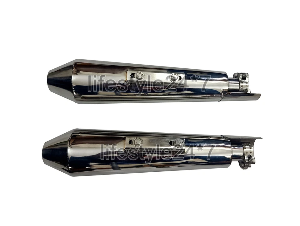 Silenciador silenciador escape corto pulido Royal Enfield Interceptor 650 Powerage - Imagen 4 de 4