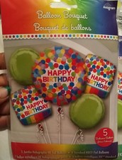Anagram HAPPY BIRTHDAY Foil 5 Balloon Bouquet holographic metalliques balloons