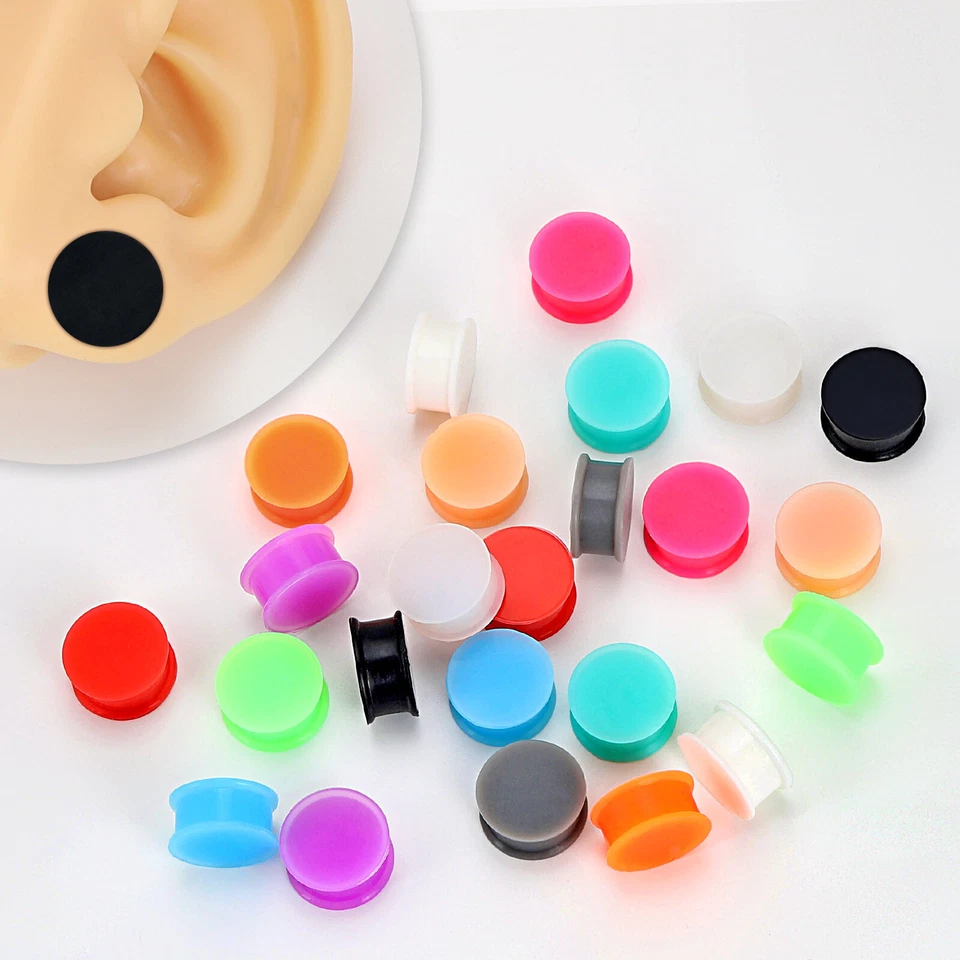 Kit de estiramiento de oreja de 12-24 piezas acrílico luz nocturna doble acampanado silla 00G-20MM EE. UU. Foto 4 de 4