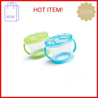 Munchkin  Snack Catcher  Toddler Snack Cups, 2 Pack, Blue/Green