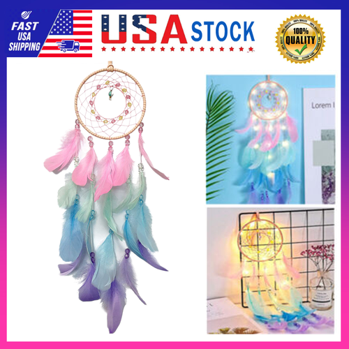 LED Dream Catcher Wall Decor Large Dream Catchers with Colorful Feathers Boho