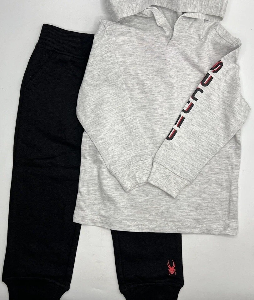 Conjunto de pantalones de 3 piezas Spyder para niños talla 5 con chaleco y camisa de manga larga con capucha roja Foto 4 de 4