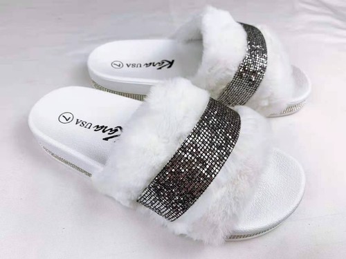 KARAUSA FLUFFY SLIP ON SLIDES FAUX FUR SANDALS, 2x24, 3x$30 Free Final Closesale - Picture 12 of 24