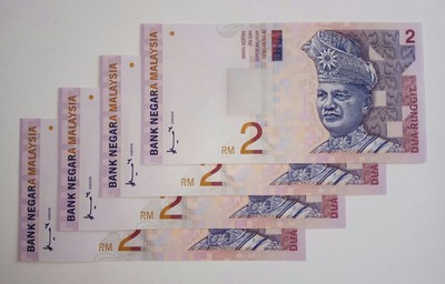 Malaysia Money Currency Banknotes RM2 AhmadDon 4 pcs RN CP4148877u003eu003e8880 UNC