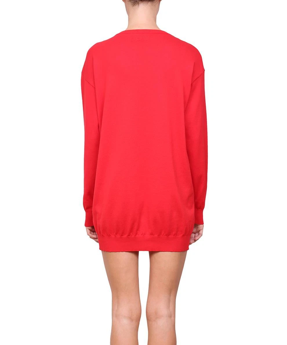 Abito intarsiato rosso SS17 $795 Moschino Couture Jeremy Scott orsacchiotto orsacchiotto SS17 $795