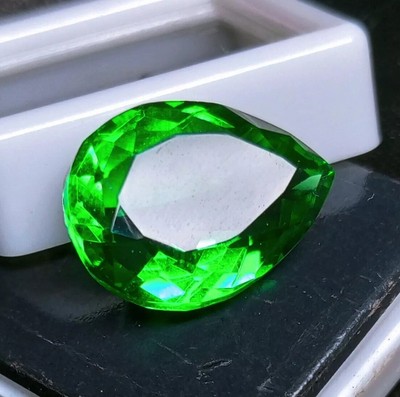 Excellent Green Color Pear Shape 13Ct Tourmaline Flawless Loose Gemstone