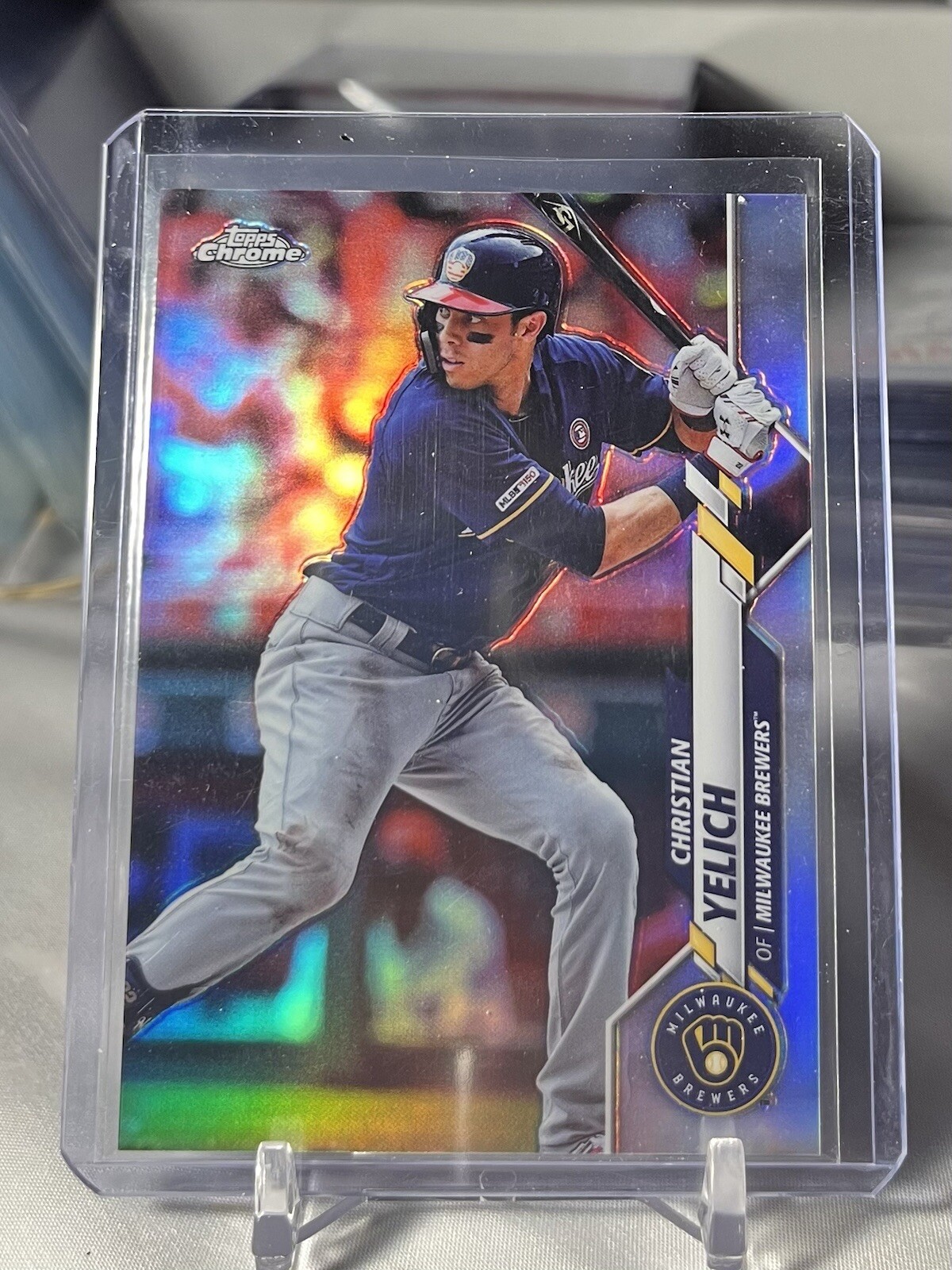 Christian Yelich 2020 Topps Chrome SP IMAGE Variation Refractor #138 BREWERS