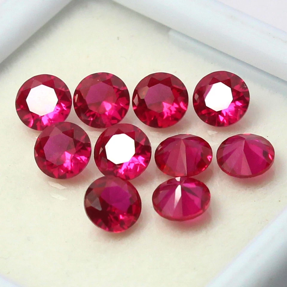 Awesome! Fancy Color VS1 10 Pcs Lot of 4.00 mm Round Brilliant Red Loose Diamond - Image 3 of 4