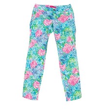 Lilly Pulitzer BOHEMIAN QUEEN Kelly Stretch Ankle Pant Skinny Sz 0 Palm Tropical