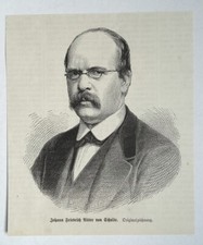 Johann Friedrich Ritter von Schulte. Portrait, wood engraving from 1879