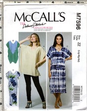 "Misses' Tunic & Dresses" ©2017 McCall's Palmer/Pletsch M7596 Size ZZ LRG-XLG-2X
