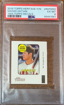 2018 Topps Heritage Decal #69TD-SO Shohei Ohtani RC Angels Dodgers