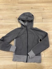 Lululemon Women's Scuba Hoodie Om Heathered Grey Size 6/8 Full Zip See Pics