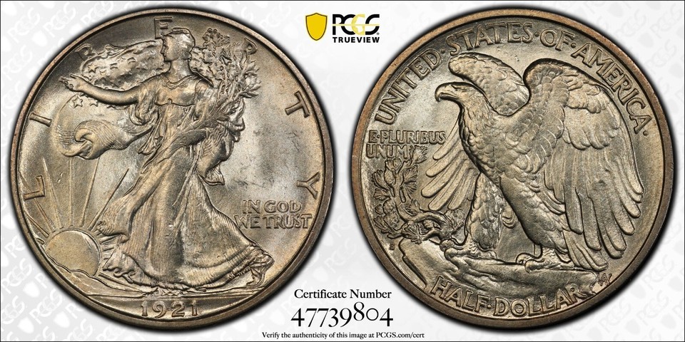 1921-S 50C MS64 PCGS