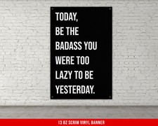 Motivational Home Gym Banner Flag - Large Quote for Weightlifting Fitness