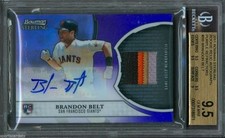 2011 BGS 9.5 W 10 auto BRANDEN BELT BOW PURPLE REF 4 COLOR JERSEY ROOKIE 4 / 10