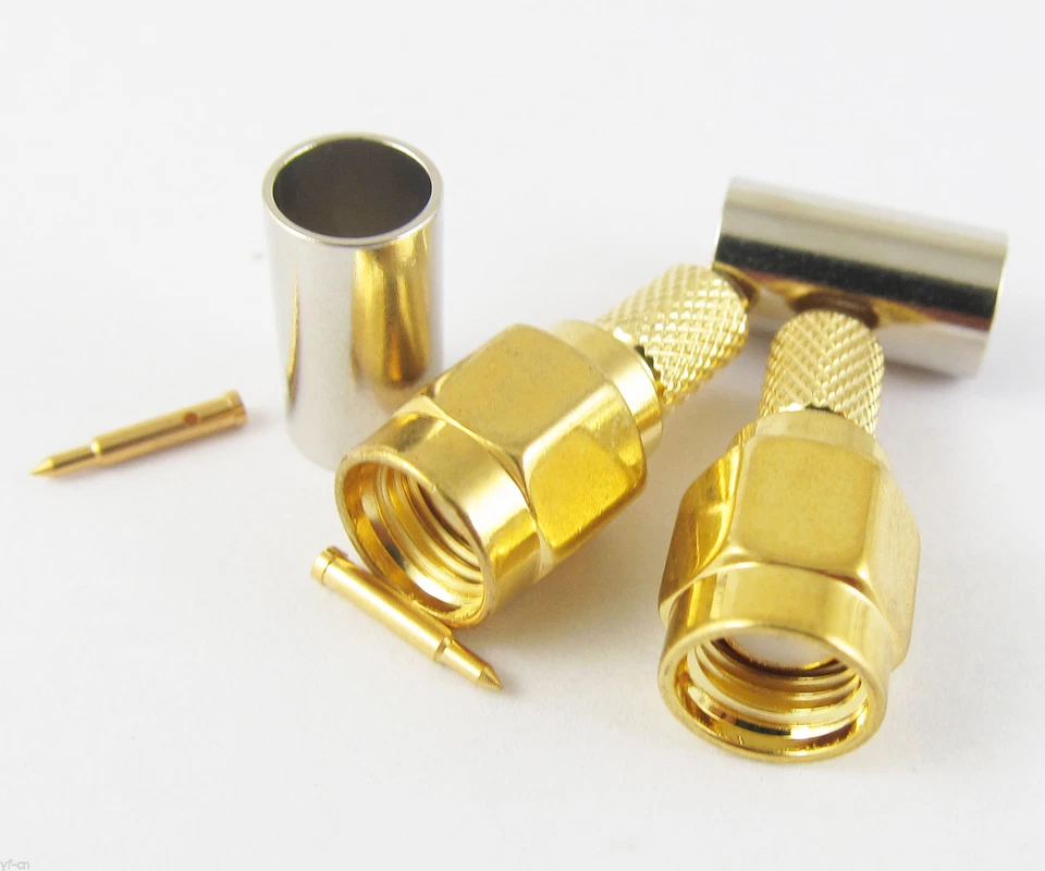 10pc SMA Male Plug Straight Crimp for RG58 RG142 RG223 RG400 LMR195 RF Connector - Image 4 of 4