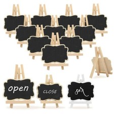 1/5/10X Wooden Mini Blackboard Memo Sign Message Chalk Board Stand Wedding Decor