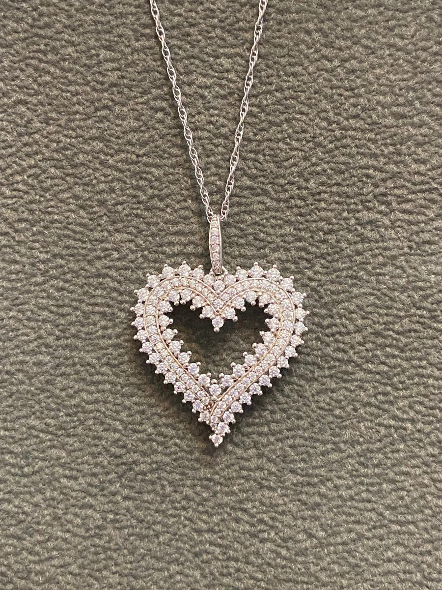 Cubic Zirconia Heart Necklace with 18