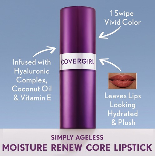 COVERGIRL Simply Ageless Moisture Renew Core Lipstick Shade 270 Lovely Rose - Picture 3 of 7