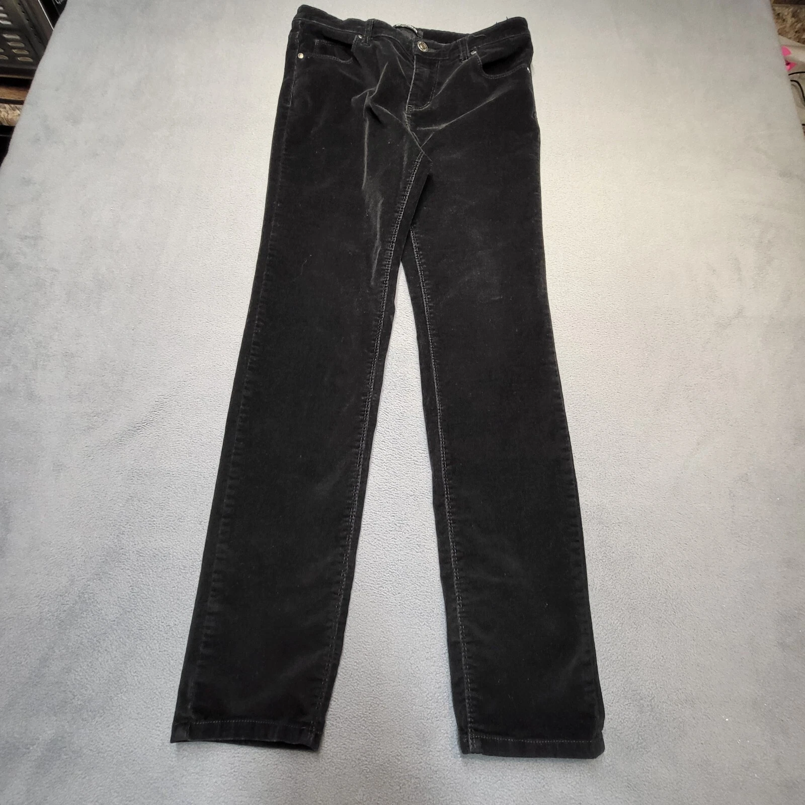Pantalon Buffalo David Bitton femme 8 noir suprême velours côtelé jambes skinny stretch