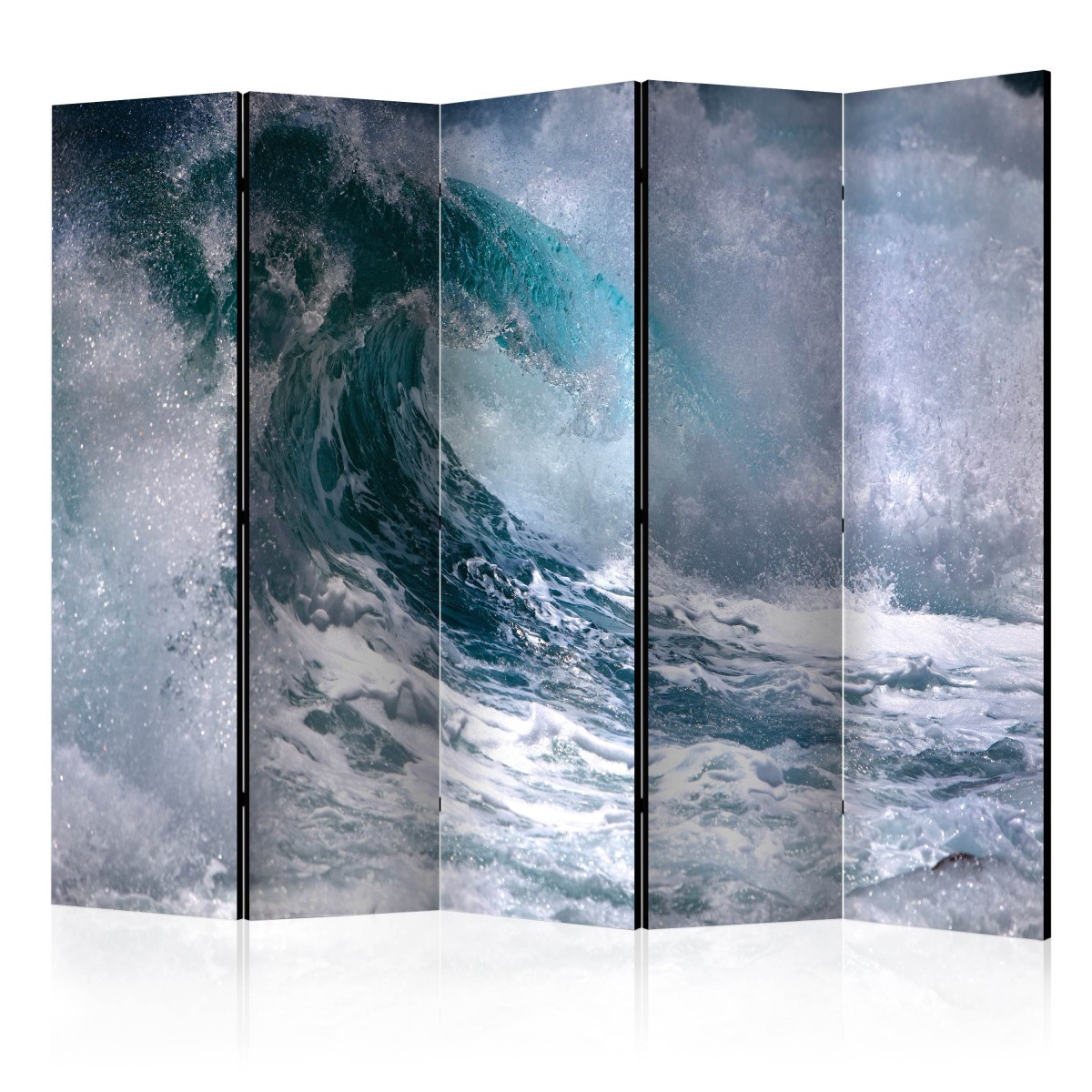 Paravent 5 volets Ocean Wave pour cacher le vis-à-vis et séparer une chambre