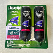 Nicorette QuickMist Cool Berry 1mg/spray Mouth Spray 2 x 150 sprays 13.2ml