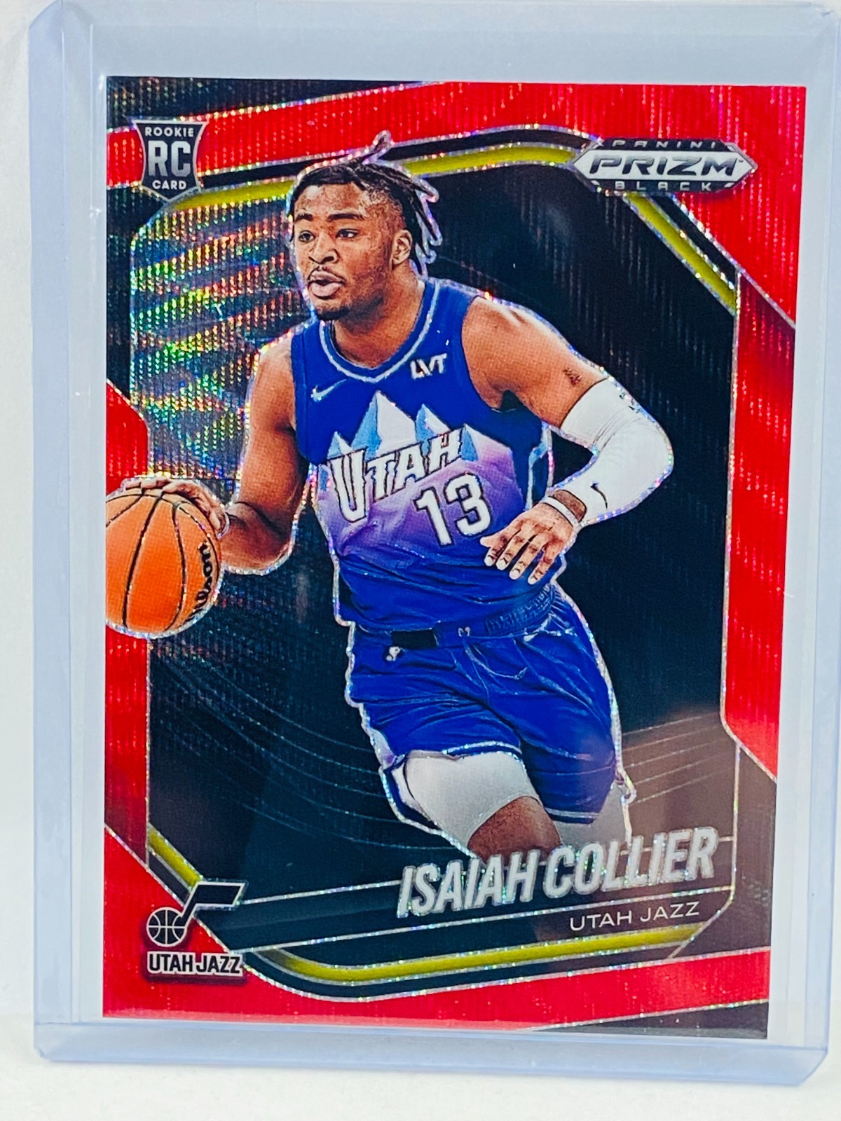 2024-25 Panini Prizm Black Isaiah Collier RC Ruby Wave #32