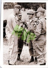 Vtg B W Snapshot US Army Officers Soldiers Military Uniforms Camp 1950s