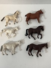 Lot 6 Vintage Britains Ltd. England Mini Horse Pony Plastic 1970's