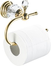Polished Gold Toilet Paper Holder, Brass Crystal Tissue Holder Bathroom