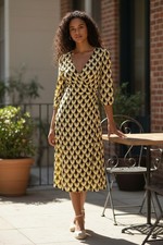Amelia Wrap Dress - Florence Dandelion Print 3/4 Ballon Sleeve NWT