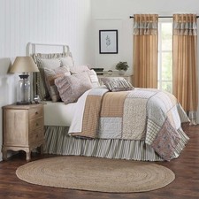 Farmhouse Twin Quilt Set Blue Ruffling Kaila ...