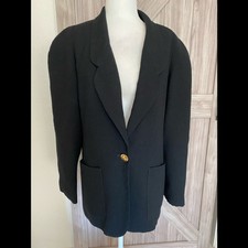 Evan-Picone 8 Black one button blazer