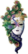 Hand-Painted Lady Peacock Venetian Mask - 13.75" Wall Decor for Parties