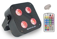 Rockville MINI IR4 Black RGBWA UV DJ Wash Up Light Wireless DMX Magnetic Mount