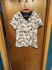 cherokee black scrub top medium womens