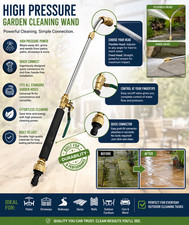 Power Blaster, High Pressure Garden Hose Nozzle – Flexible or Fixed Head Cleaner
