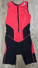 Sparx Triathlon Suit Unisex Sz Medium Racing Tri Cycling Swimming Run Red Black
