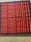 HERMÈS Silk Scarf Carre 90 Red Blue Stripe Pattern Logo Made in France UNUSED