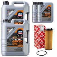 MotoröL Set 4200 5W-30 Liqui Moly 12 Liter + ÖLfilter FüR Audi A8 4.0 TDI 4E2
