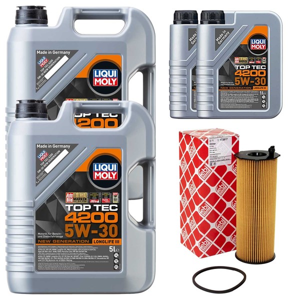 MotoröL Set 4200 5W-30 Liqui Moly 12 Liter + ÖLfilter FüR Audi A8 4.0 TDI 4E2-image