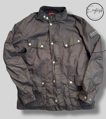 Barbour International Enfield Wachsjacke Herren Medium Schwarz