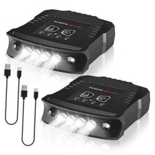 2 Pcs Rechargeable Hat Clip Light, LED Clip on Cap Lights, Waterproof Black