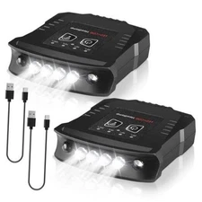 2 Pcs Rechargeable Hat Clip Light, LED Clip on Cap Lights, Waterproof Black