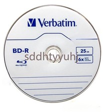 25 VERBATIM 6X Blu-Ray BD-R 25GB Branded Logo in White Paper Sleeves